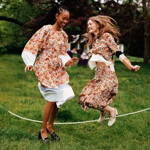 Tory Burch Cotton Poplin Floral Prairie Dress, O